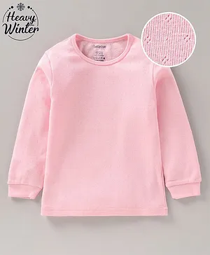 Babyoye Full Sleeves Cotton Blend Thermal Inner Wear Solid - Pink