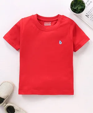 Babyhug Half Sleeves Solid T-Shirt - Red