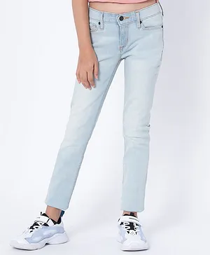 Mode by Red Tape Full Length Solid Jeans - Ice Blue
