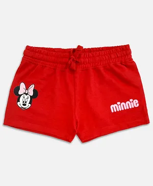 Kidsville Minnie Mouse Printed Shorts - Red