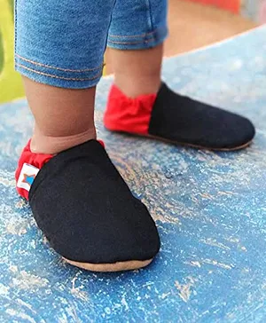 Skips Soft Sole Infant Booties - Red & Black