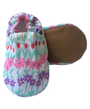 Skips Floral Printed Soft Sole Infant Booties - Multi Color