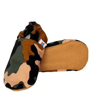 Skips Camouflage Printed Soft Sole Infant Booties - Multi Color
