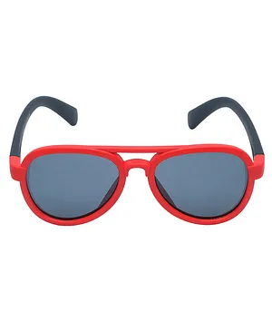 Spiky Solid Polarised UV Protected Sunglasses - Red