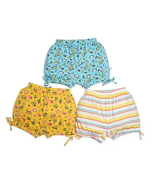 SuperBottoms Pack Of 3 Striped & Forest Printed Underwear - Yellow Blue & Pink