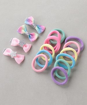 Babyhug Free Size Hair Clips & Bands Set - Multicolor