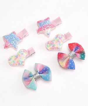 Babyhug Hair Pins And Clips Pack of 6 - Multicolor