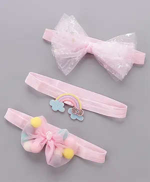 Babyhug Bow Headband  Pack Of 3 - Pink