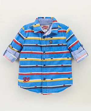 Under Fourteen Only Full Sleeeves Striped Shirt - Blue