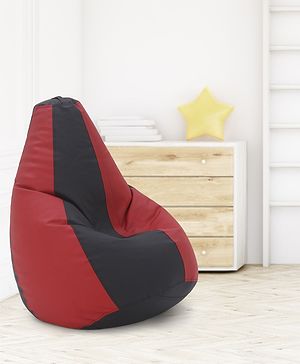 Pine Kids Sofa Bean Bag Without Beans - Red Black