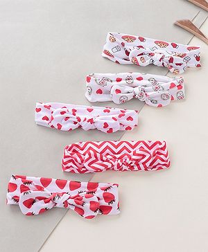 Babyhug Headbands Strawberry Print Pack Of 5 - White