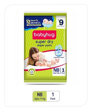 Babyhug Super Dry Pant Style Diaper - New Born (NB) Size
