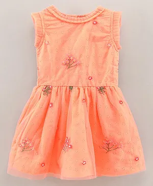 Under Fourteen Only Dresses - Peach (8 To 9 Years)