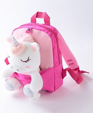 Babyhug Unicorn Soft Toy Backpack - Fuchsia