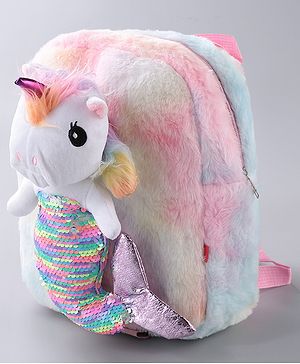 Babyhug Unicorn Fashion Backpack Free Size White- 13 Inches