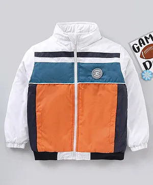 Babyhug Full Sleeves Jacket Color Block Design- Multicolour