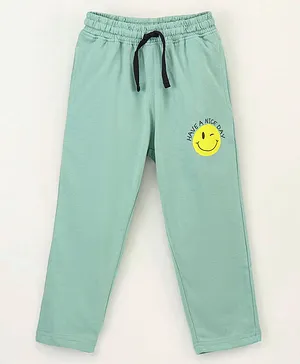 Doreme Full Length Lounge Pant Smiley Print - Green