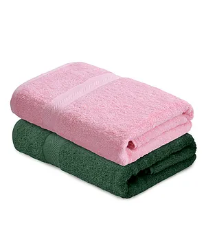 Haus & Kinder 100% Cotton Towel Pack of 2 - Pink & Olive