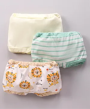 OHMS Cotton Stripe & Printed Bloomers Pack of 3 - Multicolor