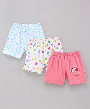 OHMS Knee Length Shorts Multi Print Pack Of 3 - Multicolor