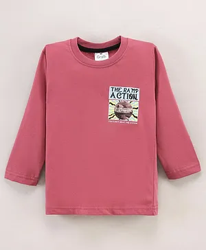 Grab It Full Sleeves T-Shirt Text Print - Pink