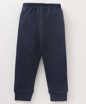 Babyhug Full Length Solid Color Thermal Legging - Navy Blue