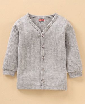Babyhug Full Sleeves Solid Color Thermal Vest -  Grey