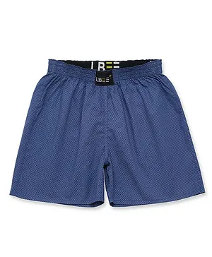 LBEE Micro Print Above Knee Length Boxer - Navy Blue