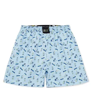 LBEE Tropical Print Above Knee Length Boxer - Blue