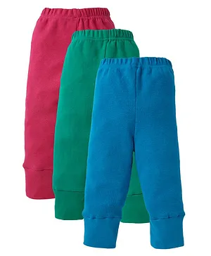 babywish Pack Of 3 Solid Pajamas - Red Blue & Green