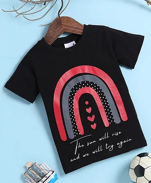 BAATCHEET Bio Wash Half Sleeves Printed  T-Shirt-  Black
