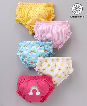 Babyhug 100% Cotton Antibacterial Bloomer Printed Pack of 5- Multicolor