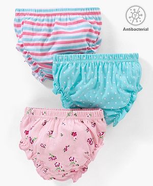 Babyhug 100% Cotton Antibacterial Bloomers Pack of 3