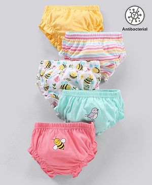 Babyhug 100% Cotton Antibacterial Bloomers Pack of 5 - Multicolour