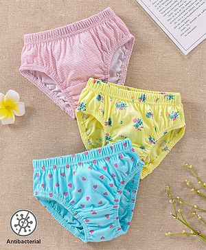 Babyhug 100% Cotton Antibacterial Panties Pack of 3 - Multicolour