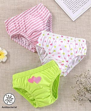 Babyhug 100% Cotton Antibacterial Panties Pack of 3 - Multicolour