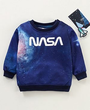 Babyhug Knit Full Sleeves Sweatshirt Navy (Print May Vary)