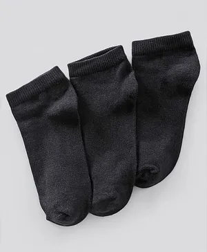 Pine Kids Ankle Length Anti Microbial Washed School Socks Solid Pack of 3- Black Pine Kids Ankle Length Anti Microbial Washed School Socks Solid Pack of 3- Black