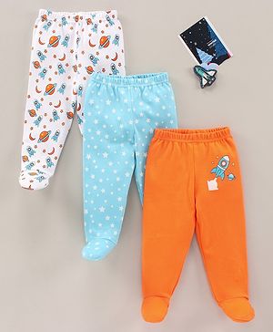 Babyhug Bootie Leggings Multiprint Pack of 3 - Multicolor