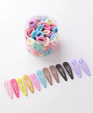 Babyhug Free Size Hair Clips & Bands Set - Multicolor