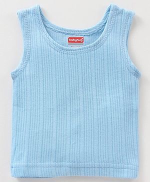 Babyhug Sleeveless Thermal Vests Solid - Blue