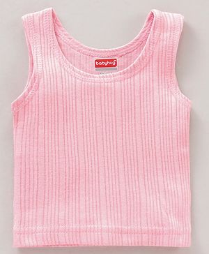 Babyhug Sleeveless Thermal Vests Solid - Pink