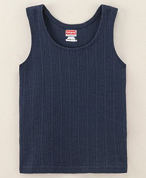 Babyhug Cotton Sleeveless Thermal Vest Solid- Dark Navy