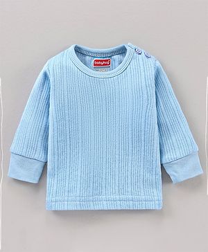Babyhug Full Sleeves Solid Color Thermal Vest - Blue
