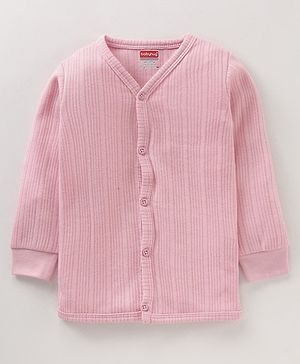Babyhug Full Sleeves Solid Color Thermal Vest - Pink