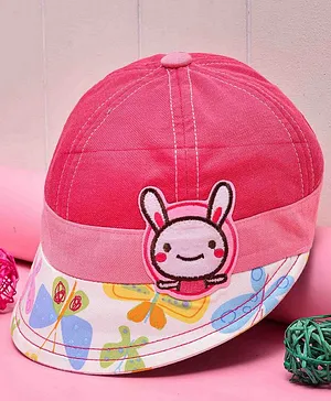 POPLINS Bunny Patched With Butterfly Print Baseball Cap - Pink