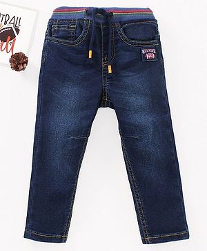 Babyhug Full Length Washed Denim Jeans - Blue