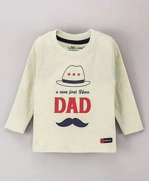 Little Darlings Full Sleeves T-Shirt Text Print - Light Green