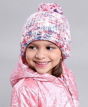Babyhug Blend Knit Woolen Beanie Multicolour - Diameter 12 cm