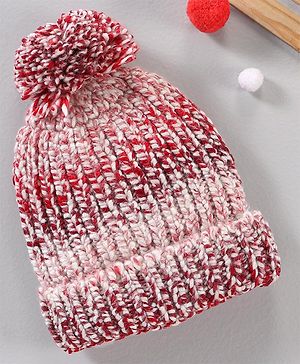 Babyhug Woollen Cap Red - Diameter 10 cm